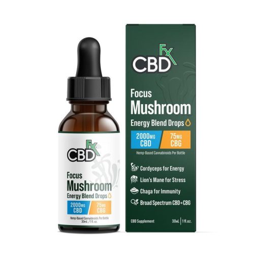 cbdfx focus mushroom cbd drops energy blend 2000mg