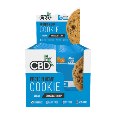 cbdfx protein hemp cookie chocolate chip vegan wholesale case